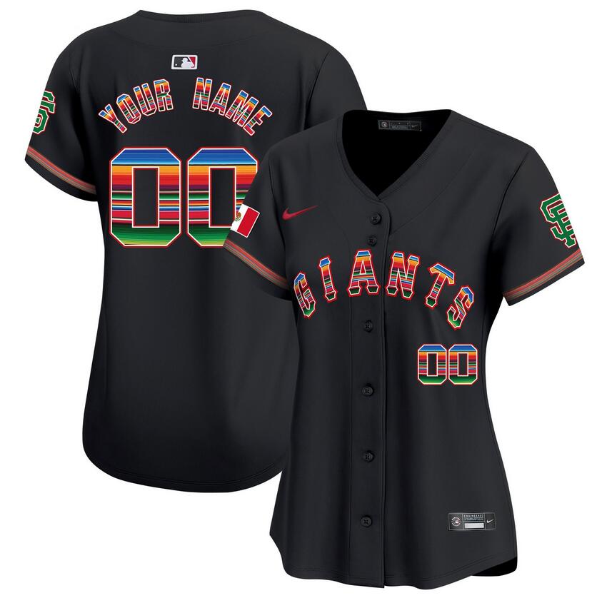 Women's San Francisco Giants ACTIVE PLAYER Custom Black Mexico Vapor Premier Limited Stitched Jersey(Run Small)